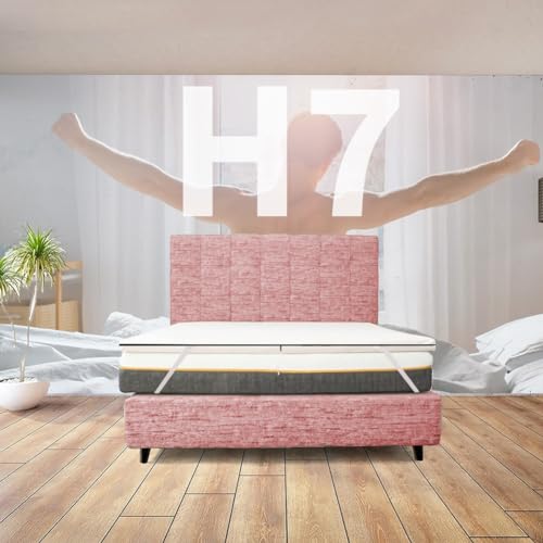 Comfy Line Topper, starr für Einzelbett, 85 x 200 cm, orthopädischer Topper gegen Rückenschmerzen, 7 cm hoch, abnehmbarer hypoallergener Topper mit Gummibändern zur Befestigung – Modell Fixio H7 von Comfy Line