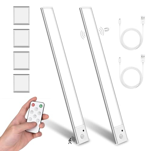 Comius Sharp Unterbauleuchte Küche LED, 40cm 2 Stück USB Wiederaufladbar Schranklicht mit Bewegungsmelder, Schrankbeleuchtung, Sensorleuchte Schranklichtr für Küche, Schrank,Regale, Treppe, Theke von Comius Sharp