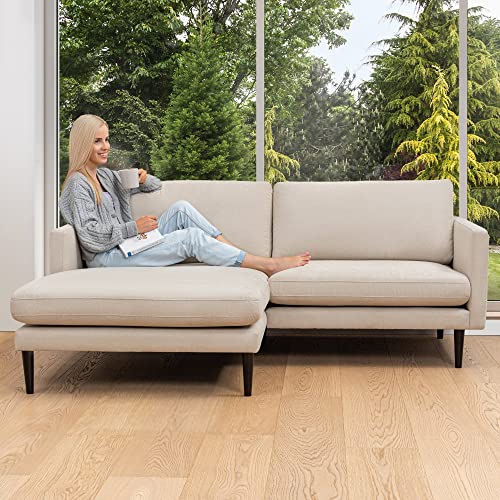 Comooda Tampa Corner, Holz, Beige, Ecksofa Links von Comooda