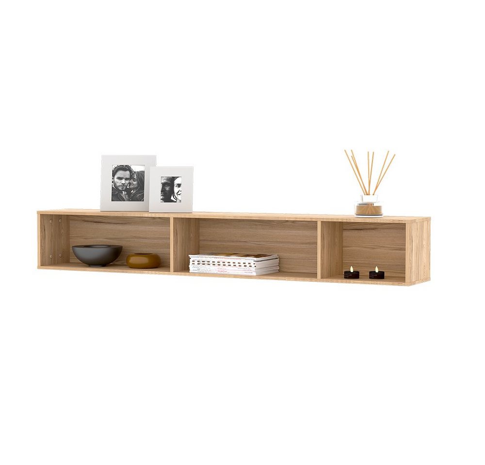 Compleo Wandregal PORTO, Holzregal für Wohnzimmer, Modern stil, 145 x 24 x 22 von Compleo