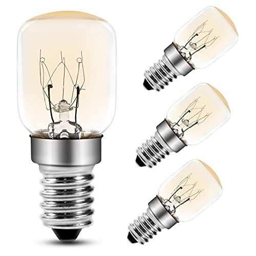 Comyan Backofenlampe 25W Kleine Schraube E14 Sockel T25 Ofenbirnen, Pygmy Lampen 300 °C Mikrowelle/Ofen/Salzlampe Glühbirnen, 4 Stück von Comyan