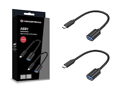 CONCEPTRONIC ABBY11B USB-C-auf-USB-A-OTG-Adapter, 2er-Pack, 20 cm von Conceptronic