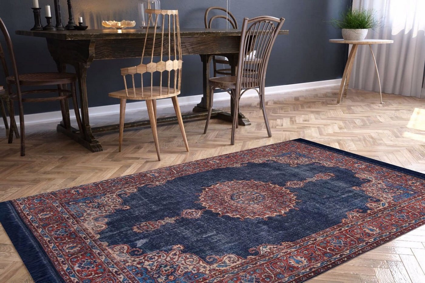 Teppich Blues Chenille RTP, Bunt, 140 x 190 cm, 100% POLYESTER, Conceptum Hypnose von Conceptum Hypnose