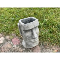 Moai Kopf Massiv Stein Statue, Osterinsel Gesicht, Thaddäus Haus, Garten Dekor, Skulptur Von Moai, Betonskulptur, Outdoor Ornament von ConcreteStatue