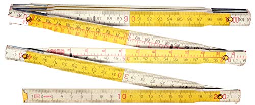 Connex Gliedermaßstab Holz - 2 Meter Länge - Metrische Skala - Elastisch & Stabil - Markante Doppelskalierung - Für Haus, Hobby & Werkstatt / Zollstock / Meterstab / Messwerkzeug / COXT700302 von Connex