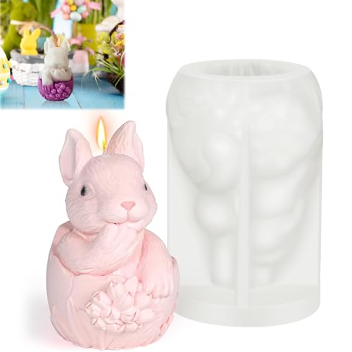 Silikonform Ostern, 3D Silikonform Hase, DIY Silikonformen Gießformen Ostern, Silikonformen Gießformen Kerzen, Gießform Ostern Für Gips,Seife,Kerzen,Ostergeschenke von Connextion