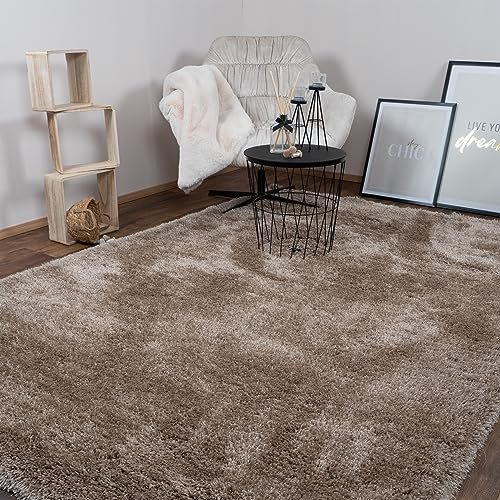 Consilio Concept 160 x 230 Teppich Wohnzimmer Beige Hochflor Shaggy langflorig Handmade handgefertigt Wohnzimmerteppich modern Zertifiziert Made in Germany Design Manufaktur Markenteppich Oeko TEX von Consilio Concept