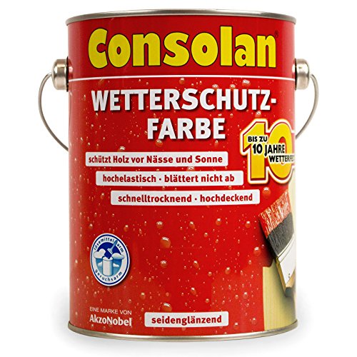 Consolan Wetterschutzfarbe 2,5 Liter, moosgrün Nr. 220 von Consolan