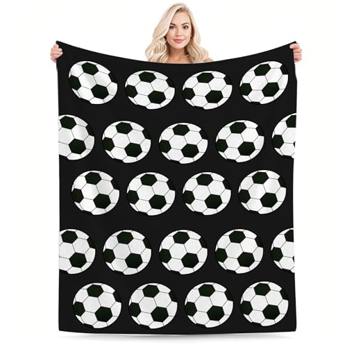 Coonoor Flanelldecke Kuscheldecke -Weich, Fleecedecke Warme Sofa Decke für Winter Fußball Druck Blanket 150x200 cm Klein Couchdecke von Coonoor