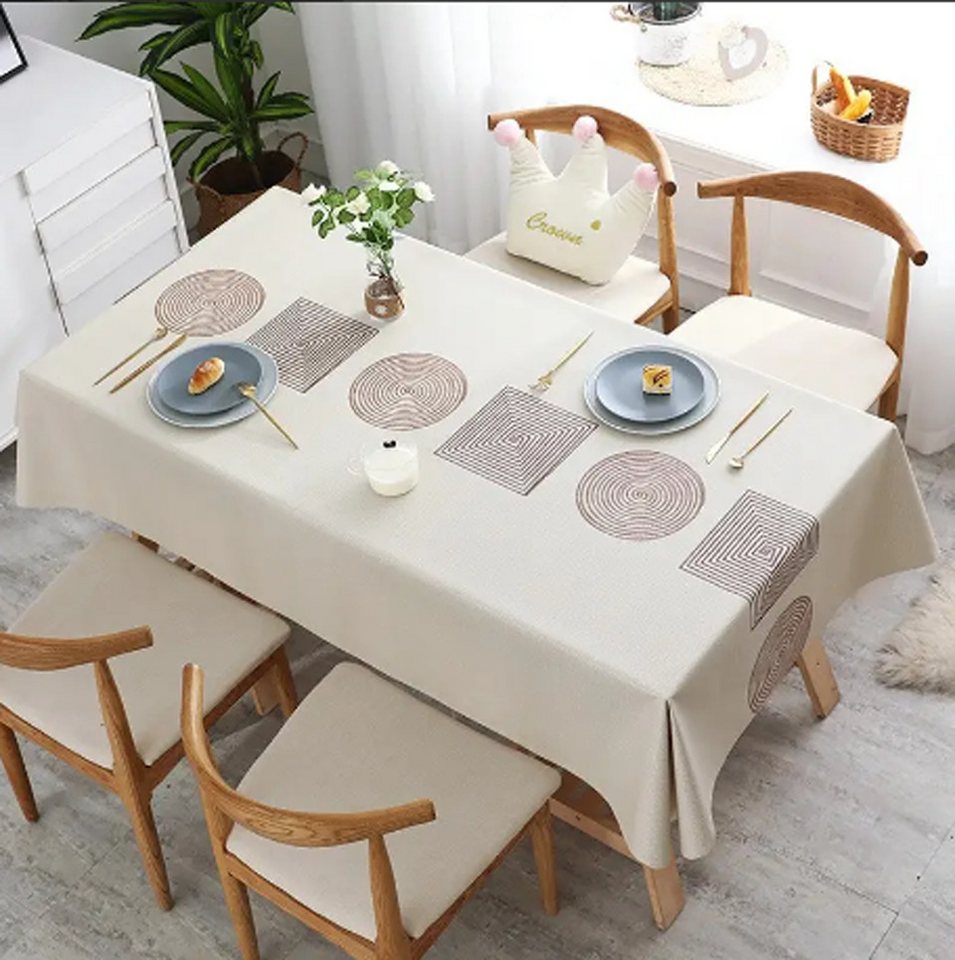 Coonoor Tischdecke PVC Tischdecke, nordischer Stil,Rechteckige Tischdecke, extra dick, Schützt den Tisch vor Wasser- und Ölflecken von Coonoor