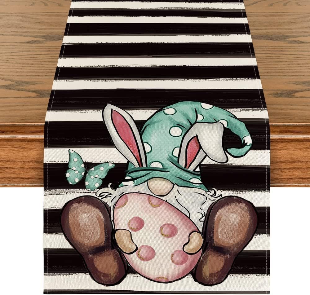 Coonoor Tischläufer Oster Tischläufer Hasen Design, Frühling Dekoration für Esstisch, 40x140 cm, Ideal für Küche & Party Coonoor Tischläufer Oster Tischläufer Hasen Design, Frühling Dekoration für Esstisch, 40x140 cm, Ideal für Küche & Party von Coonoor