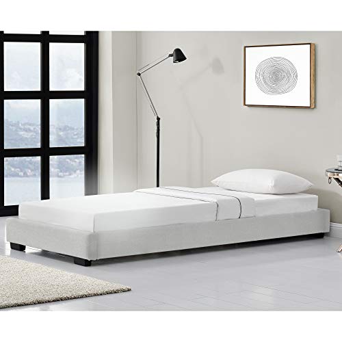 Corium Kunstlederbett Polsterbett aus Kunstleder Bettgestell mit Lattenrost 90x200 cm Bett inkl. Lattenrahmen Einzelbett Jugendbett Lederimitat in Weiß von Corium