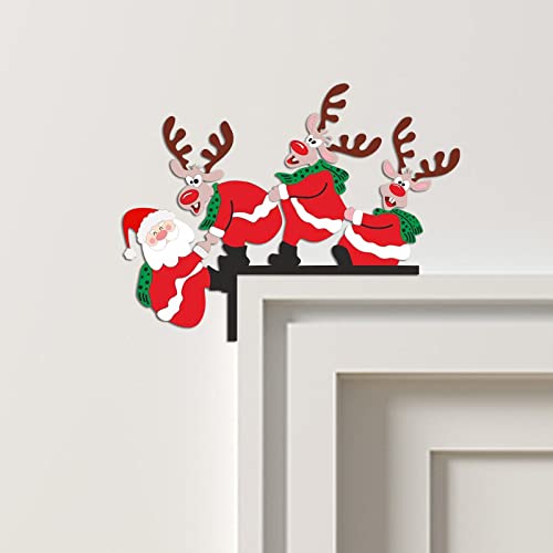 Weihnachten Tür Ecke Dekoration - Lustige Weihnachten Türrahmen Dekorationen, Weihnachtsdeko Purzelnde Elche, Tumbling Moose für Türrahmen Deko Holz Türrahmen Ornament Für Türrahmen Fenster DIY von Corlidea