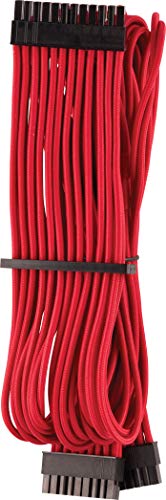 Corsair Premium Sleeved 24 pin-Polig-ATX-Kabel Typ4 (Generation 4-Serie) Rot von Corsair