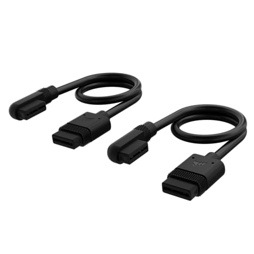 Corsair iCUE LINK Slim-Kabel - 200mm Gerade/Schlank 90° - Schwarz von Corsair