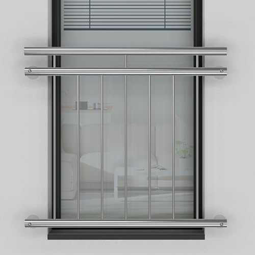Edelstahl V2A Französischer Balkon Außenbefestigung System 128 x 90 cm bis 30 cm Vollwärmeschutz Edelstahl V2A Französischer Balkon Außenbefestigung System 128 x 90 cm bis 30 cm Vollwärmeschutz von Cosch Edelstahl