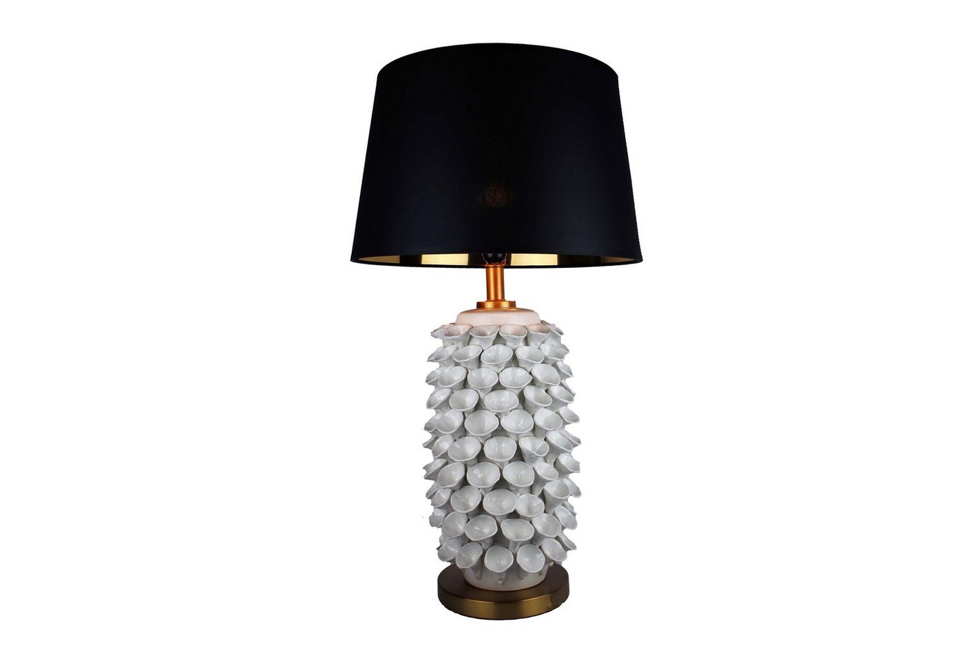 Cosy Home Ideas Tischleuchte Tischlampe in Keramik weiß mit Lampenschirm weiß, ohne Leuchtmittel, warmweiß, für eine angenehme Beleuchtung von Cosy Home Ideas