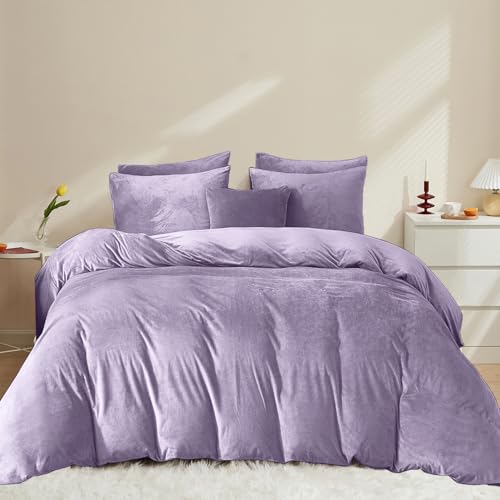 Covebett Flanell Bettwäsche 135x200 Lila Flieder Winter Warm Shaggy Coral Fleece Cashmere Touch Kuschelig Winterbettwäsche Flauschig Samt Biber Bettbezug mit Reißverschluss und 1 Kissenbezug 80x80 Covebett Flanell Bettwäsche 135x200 Lila Flieder Winter Warm Shaggy Coral Fleece Cashmere Touch Kuschelig Winterbettwäsche Flauschig Samt Biber Bettbezug mit Reißverschluss und 1 Kissenbezug 80x80 von Covebett