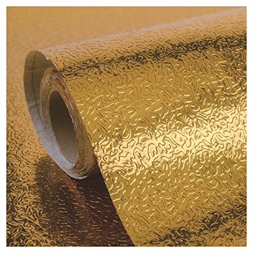 Cozylkx 40×100cm (15,7"× 39,4") Aluminiumfolien Aufkleber Für Die Küche, ölbeständig, Wasserdicht, Tapete, Küchenrückwand, Wandschutz,Gold 03 von Cozylkx