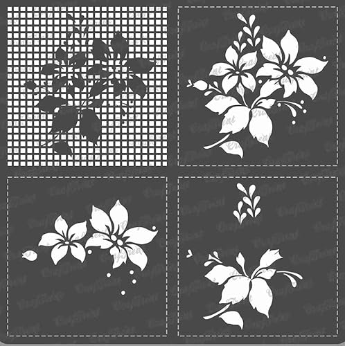 CrafTreat blumen kranz schablonen zum malen An leinwand, holz, papier kunst, wand, boden, fliese und scrapbook zubehör-6X6inches-wiederverwendbar DIY flowers fliese stencil-bullet journal schablonen von CrafTreat