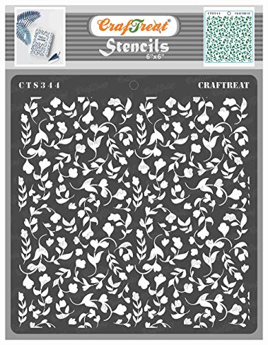 CrafTreat blätter schablonen zum malen An leinwand, holz, papier kunst, wand, boden, fliese und scrapbook zubehör-6X6inches-wiederverwendbar DIY Foliage craft stencil - bullet journal schablonen von CrafTreat