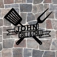 Personalisierte Grill Hinterhof Schild, Bbq Liebhaber Custommetal Einzigartiges Bar Weihnachtsgeschenk, Benutzerdefiniertes Metall Großes Pub Schild von CraftWallDecor