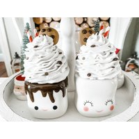 Faux Sahnebecher Topper | Weihnachtsplätzchen Weihnachtstassen Marshmallow Becher Schokoladenkeks Tasse von CraftedHiveCulture