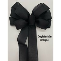 Schwarze Kranz Schleife/Halloween Dekorative Baumspitze Weihnachtsschleife Weihnachtsbaumspitze von CraftsbyBeba