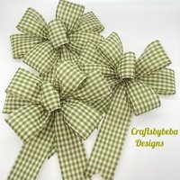 Weihnachtliche Grüne Dekorative Bögen/Set 3 Gingham Moss Farbe Xmas Decor Dekorative von CraftsbyBeba