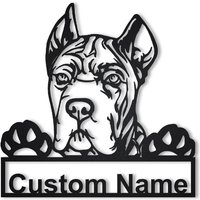 Benutzerdefinierte Cane Corso Hund Metallschild Kunst, Personalisierter Metallschild, Hundenamen Zeichen, Hundewandbehang Zur Dekoration von CratifyCreations