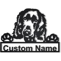 Benutzerdefinierte Englisch Cocker Spaniel Hund Metallschild Kunst, Personalisierte Metallschild, Hundenamen Zeichen, Hundewandbehang Dekoration von CratifyCreations