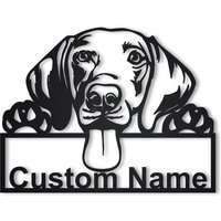 Benutzerdefinierte Weimaraner Hund Metallschild Kunst, Personalisierte Metallschild, Hundenamen Zeichen, Wandbehang Zur Dekoration von CratifyCreations