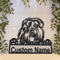 Bouvier Des Flandres Hund Metallschild Kunst, Custom Metallschild, Hundewandbehang Zur Dekoration von CratifyCreations