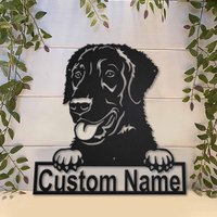 Curly Coated Retriever Hund Metallschild Kunst, Benutzerdefinierte Metallschild, Wandbehang Zur Dekoration von CratifyCreations