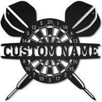 Custom Darts Monogramm Metallschild Art V2, Personalisierte Metallschild, Wanddekor, Wandbehang Zur Dekoration von CratifyCreations