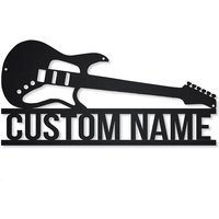 Gitarren-Bass-Metallschild, Individuelle Gitarren-Bass-Metall-Wandkunst, Gitarren-Bass-Metall-Wanddekoration, Gitarren-Wandbehang von CratifyCreations