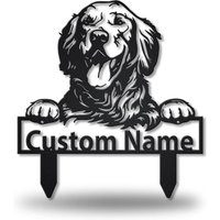 Golden Retriever Benutzerdefinierte Metall Yard Art, Personalisierte Metallschilder, Metalldekor, Hundewandbehang Zur Dekoration von CratifyCreations