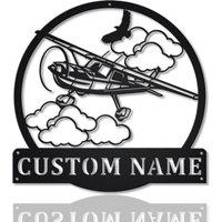 Personalisiertes Flugzeug Monogramm Metallschild Art V2, Individuelles Metallschild, Liebhaber Schild Dekoration Für Wohnzimmer von CratifyCreations