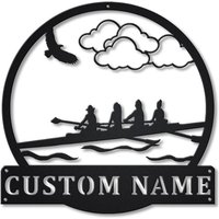 Personalisierte Ruder Sport Monogramm Metall Schild Kunst | Custom Rudersport Hobby Geschenke Geschenk Geburtstagsgeschenk von CratifyCreations