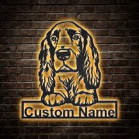 Personalisiertes Field Spaniel Hund Metallschild Mit Led Lichtern, Individuelles Schild, Hunde Wandkunst, Hundeschild von CratifyCreations