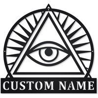 Personalisiertes Illuminati Monogramm Metallschild Kunst, Individuelles Metallschild, Liebhaber Schild Dekoration Für Wohnzimmer von CratifyCreations