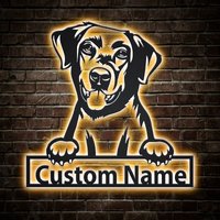 Personalisiertes Labrador Retriever Hund Metallschild Mit Led Lichtern, Metallschild, Schild, Hundenamensschild von CratifyCreations