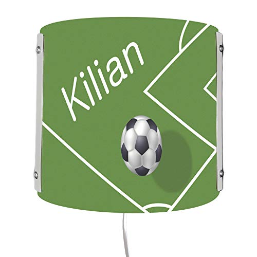 CreaDesign WA-1019, Fußball, Kinderzimmer Wandlampe personalisiert mit Namen, Nachtlicht/Schlummerlicht für Steckdose, E14, 22 x 22,5 x 8,5 cm von CreaDesign