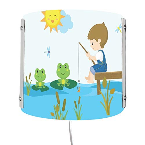 CreaDesign WA-1074, Froschteich, Kinderzimmer Wandlampe personalisiert mit Namen, Nachtlicht/Schlummerlicht für Steckdose, E14, 22 x 22,5 x 8,5 cm von CreaDesign