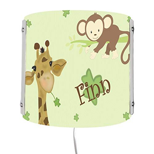 CreaDesign WA-1077, Giraffe-Affe, Kinderzimmer Wandlampe personalisiert mit Namen, Nachtlicht/Schlummerlicht für Steckdose, E14, 22 x 22,5 x 8,5 cm von CreaDesign
