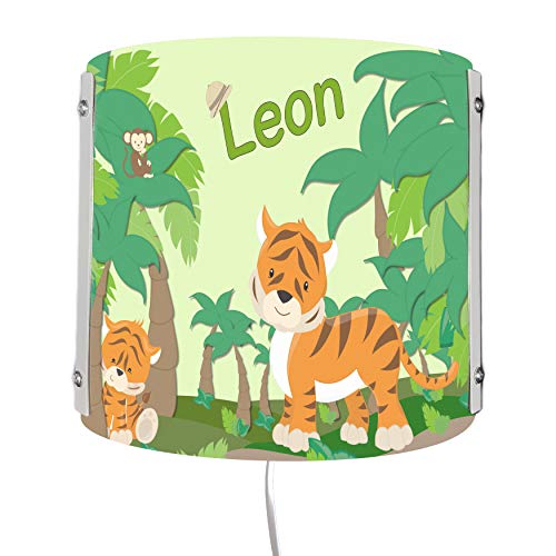 CreaDesign WA-1110, Dschungel, Kinderzimmer Wandlampe personalisiert mit Namen, Nachtlicht/Schlummerlicht für Steckdose, E14, 22 x 22,5 x 8,5 cm von CreaDesign