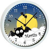 Kinder Wanduhr Mit Bunten Rahmen Motiv Fledermaus von CreaDesign