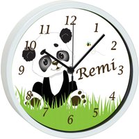 Kinder Wanduhr Mit Bunten Rahmen Motiv Panda Bär von CreaDesign