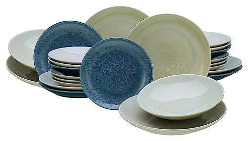 CreaTable, 19787, Serie Reactive Nordic, 24-teiliges Geschirrset, Teller Set aus Steinzeug, spülmaschinen- und mikrowellengeeignet, Qualitätsproduktion von Creatable