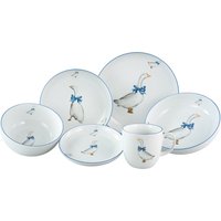 CreaTable Kombiservice "Geschirr-Set AllRound", (Set, 10 tlg., Kaffeeservice und Tafelservice im Set, für 2 Personen), Service, moderne Formensprache, Gänse-Motiv, 10 Teile, für 2 Personen von Creatable